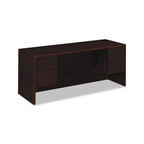 10700 Kneespace Credenza, 3-4 Height Pedestals, 72w X 24d X 29.5h, Mahogany