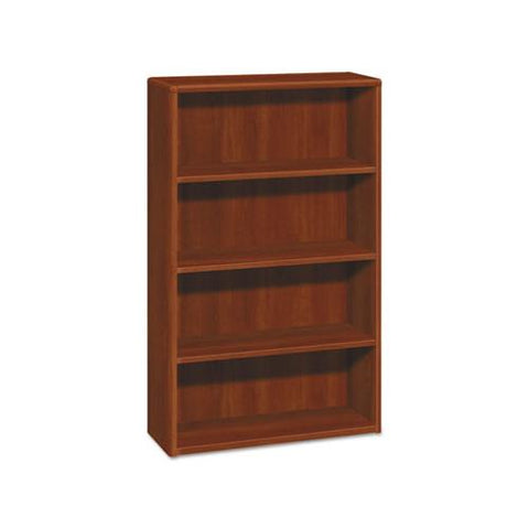 10700 Series Wood Bookcase, Four Shelf, 36w X 13 1-8d X 57 1-8h, Cognac