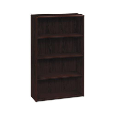 10700 Series Wood Bookcase, Four Shelf, 36w X 13 1-8d X 57 1-8h, Mahogany