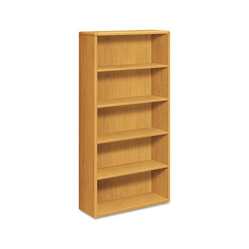 10700 Series Wood Bookcase, Five Shelf, 36w X 13 1-8d X 71h, Harvest