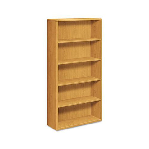 10700 Series Wood Bookcase, Five Shelf, 36w X 13 1-8d X 71h, Harvest