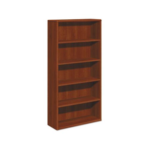 10700 Series Wood Bookcase, Five Shelf, 36w X 13 1-8d X 71h, Cognac