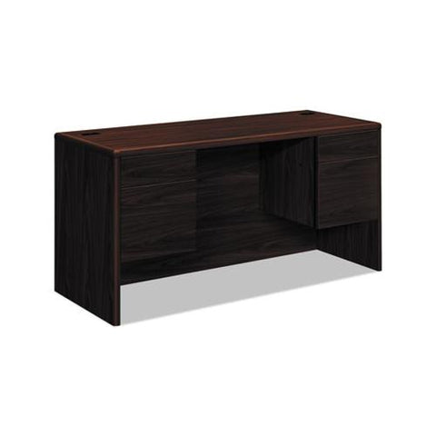 10700 Kneespace Credenza, 3-4 Height Pedestals, 60w X 24d X 29.5h, Mahogany