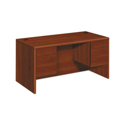 10700 Series Desk, 3-4 Height Double Pedestals, 60w X 30d X 29.5h, Cognac