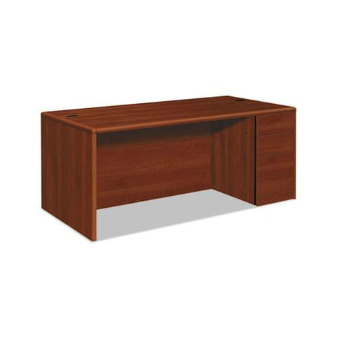 10700 Single Pedestal Desk, Full Right Pedestal, 72w X 36d X 29.5h, Cognac