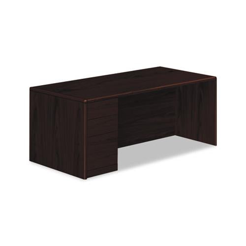 10700 Series Single Pedestal Desk, Full Left Pedestal, 72w X 36d X 29.5h, Mahogany