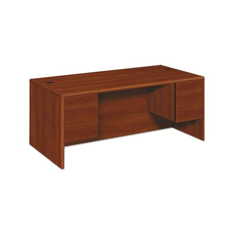 10700 Series Desk, 3-4 Height Double Pedestals, 72w X 36d X 29.5h, Cognac