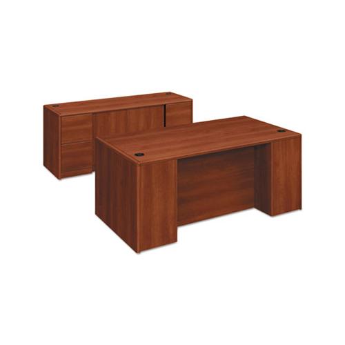 10700 Double Pedestal Desk With Full Pedestals, 72w X 36d X 29.5h, Cognac