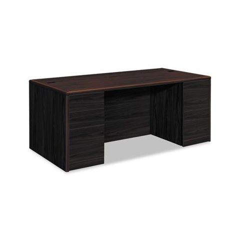 10700 Double Pedestal Desk With Full Pedestals, 72w X 36d X 29.5h, Mahogany