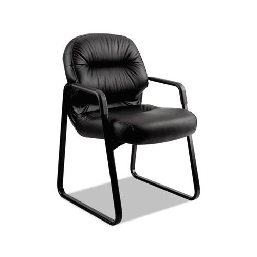 Pillow-soft 2090 Series Guest Arm Chair, 31.25" X 35.75" X 36", Black Seat-black Back, Black Base