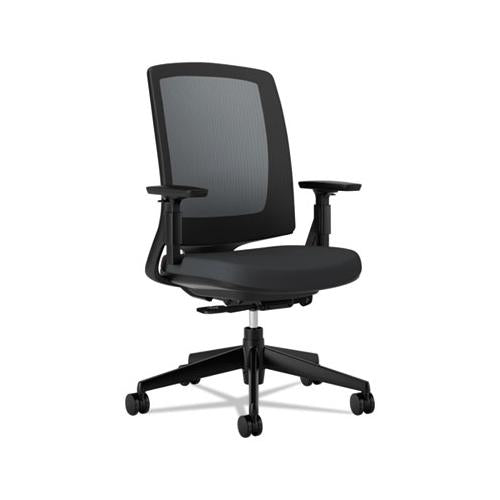 Lota Series Mesh Mid-back Work Chair, Supports Up To 250 Lbs., Black Seat-black Back, Black Base