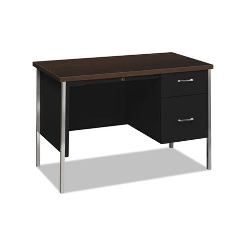 34000 Series Right Pedestal Desk, 45.25w X 24d X 29.5h, Mocha-black