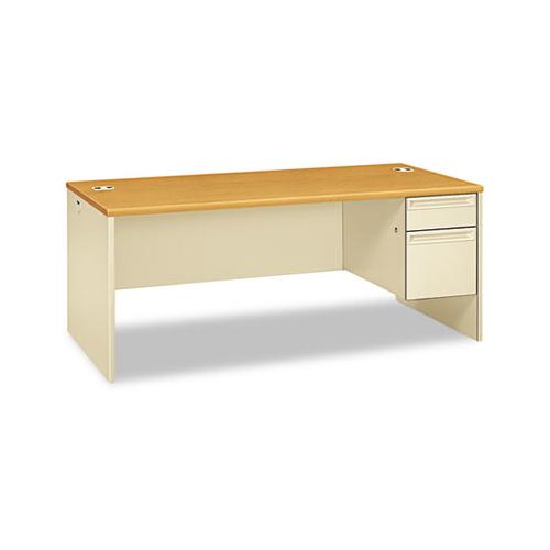 38000 Series Right Pedestal Desk, 72w X 36d X 29.5h, Harvest-putty