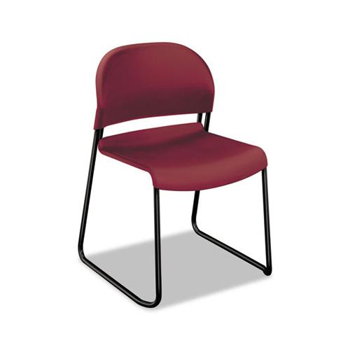 Gueststacker High Density Chairs, Mulberry Seat-mulberry Back, Black Base, 4-carton