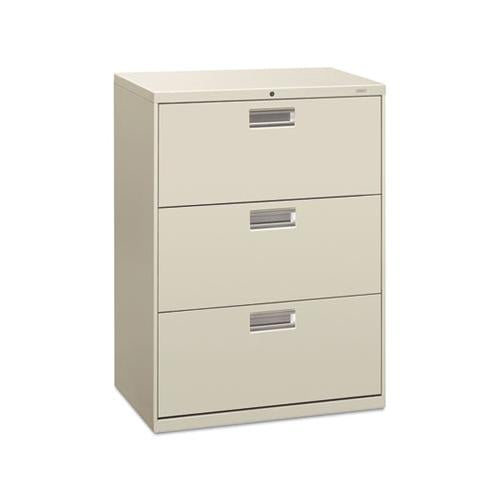 600 Series Three-drawer Lateral File, 30w X 18d X 39.13h, Light Gray