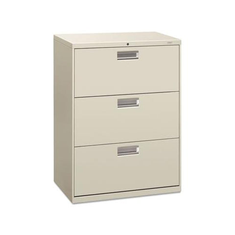 600 Series Three-drawer Lateral File, 30w X 18d X 39.13h, Light Gray