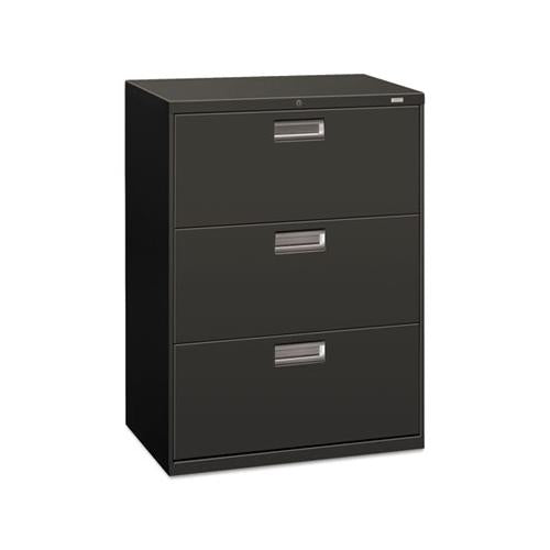 600 Series Three-drawer Lateral File, 30w X 18d X 39.13h, Charcoal