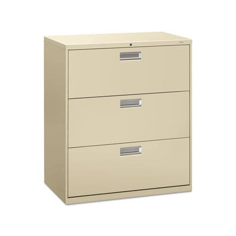 600 Series Three-drawer Lateral File, 36w X 18d X 39.13h, Putty