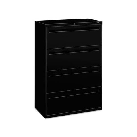 700 Series Four-drawer Lateral File, 36w X 18d X 52.5h, Black