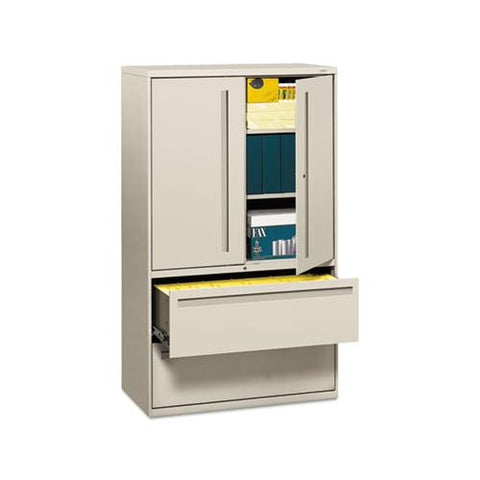 700 Series Lateral File With Storage Cabinet, 42w X 18d X 64.25h, Light Gray