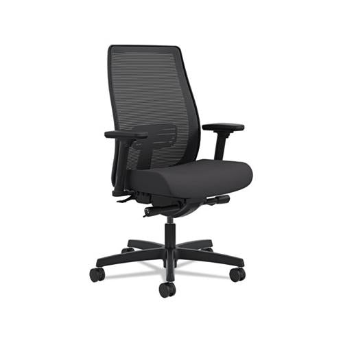 Endorse Mesh Mid-back Work Chair, Supports Up To 300 Lbs., Black Seat-black Back, Black Base