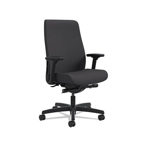 Endorse Upholstered Mid-back Work Chair, Supports Up To 300 Lbs., Black Seat-black Back, Black Base