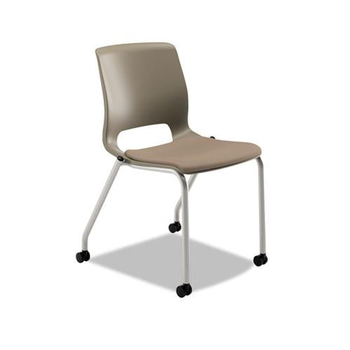 Motivate Four-leg Stacking Chair, Morel Seat-shadow Back, Platinum Base, 2-carton