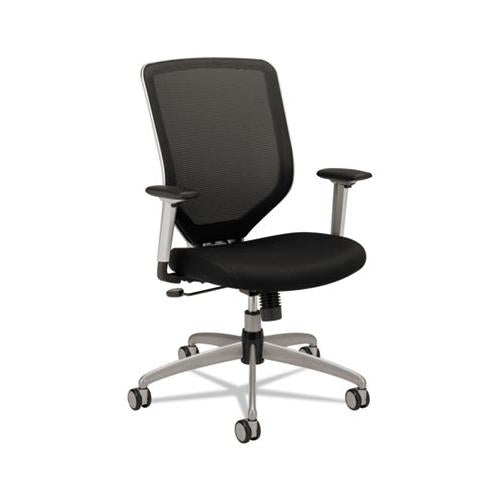 Boda Series Mesh-padded Mesh High-back Work Chair, Supports Up To 250 Lbs., Black Seat-black Back, Titanium Base