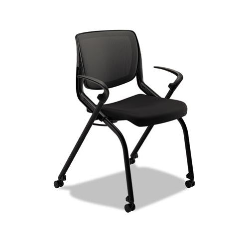 Motivate Nesting-stacking Flex-back Chair, Onyx Seat-black Back, Black Base