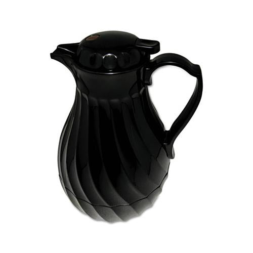 Poly Lined Carafe, Swirl Design, 40oz Capacity, Black