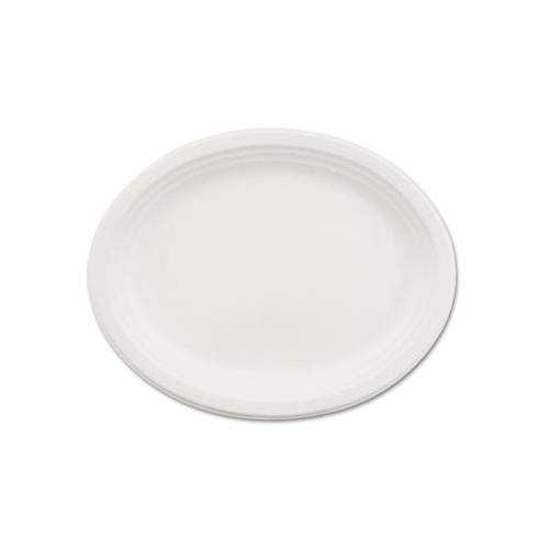 Classic Paper Dinnerware, Oval Platter, 9 3-4 X 12 1-2, White, 500-carton