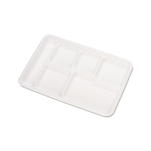 Heavy-weight Molded Fiber Cafeteria Trays, 6-comp, 8 1-2 X 12 1-2, 500-carton