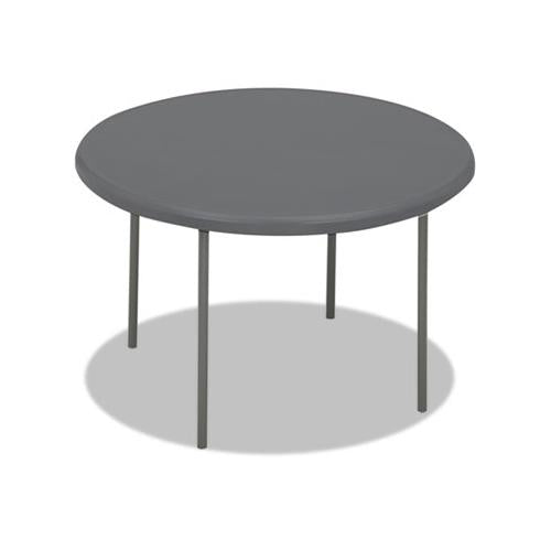 Indestructables Too 1200 Series Resin Folding Table, 48 Dia X 29h, Charcoal