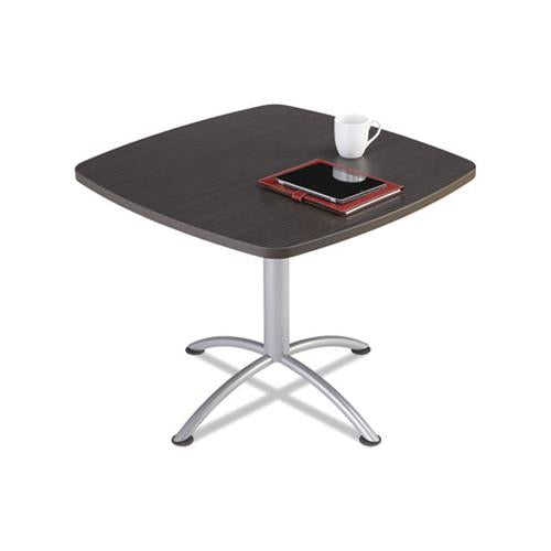 Iland Table, Contour, Square Seated Style, 36" X 36" X 29", Gray Walnut-silver