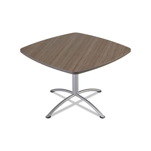 Iland Table, Contour, Square Seated Style, 42" X 42" X 29", Natural Teak-silver