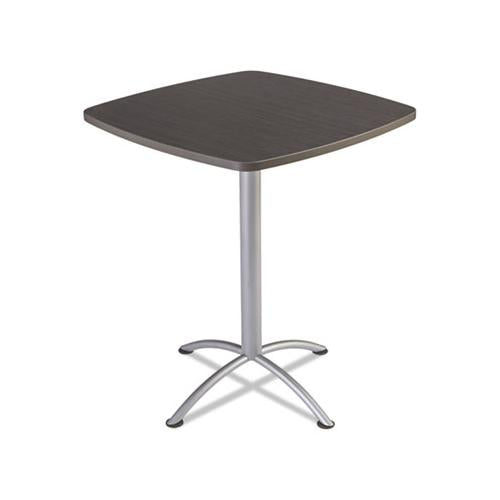 Iland Table, Contour, Square Bistro Style, 36" X 36" X 42", Gray Walnut-silver