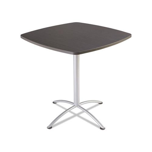 Iland Table, Contour, Square Seated Style, 42" X 42" X 42", Gray Walnut-silver