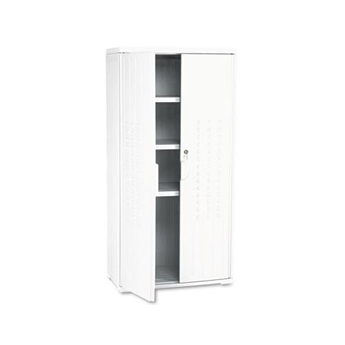 Officeworks Resin Storage Cabinet, 33w X 18d X 66h, Platinum
