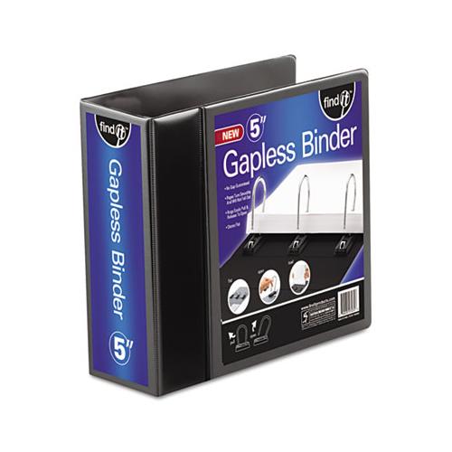 Gapless Loop Ring View Binder, 3 Rings, 5" Capacity, 11 X 8.5, Black