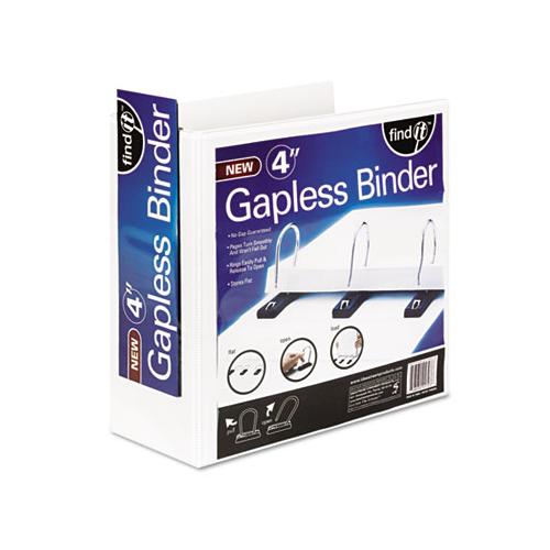 Gapless Loop Ring View Binder, 3 Rings, 4" Capacity, 11 X 8.5, White
