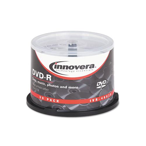 Dvd-r Discs, Hub Printable, 4.7gb, 16x, Spindle, Matte White, 50-pack