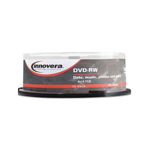 Dvd-rw Discs, 4.7gb, 4x, Spindle, Silver, 25-pack