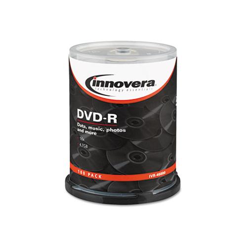Dvd-r Discs, 4.7gb, 16x, Spindle, Silver, 100-pack
