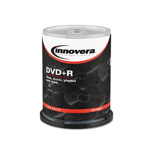 Dvd+r Discs, 4.7gb, 16x, Spindle, Silver, 100-pack