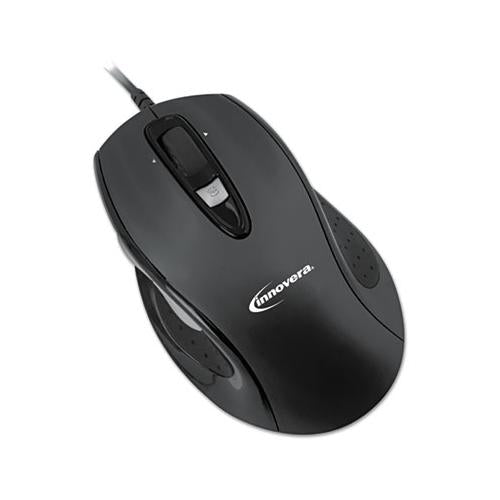 Full-size Wired Optical Mouse, Usb 2.0, Right Hand Use, Black