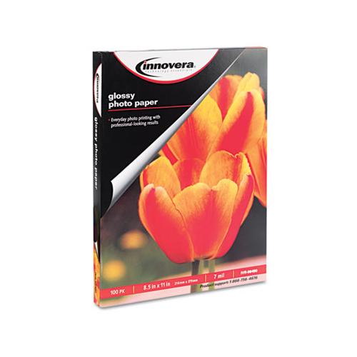 Glossy Photo Paper, 7 Mil, 8.5 X 11, Glossy White, 100-pack