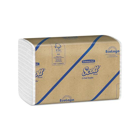 Essential C-fold Towels, Absorbency Pockets,10 1-8x13 3-20,white,200-pk,12 Pk-ct