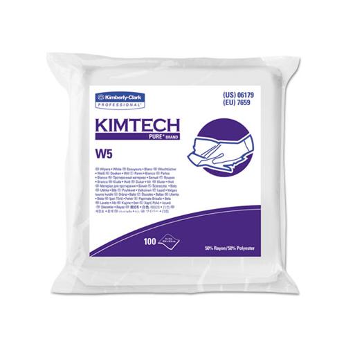 W5 Critical Task Wipers, Flat Double Bag, Spunlace, 9x9, White, 100-pk, 5-carton