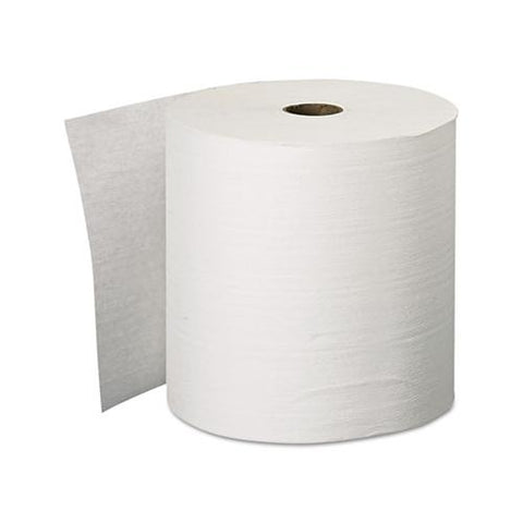 Essential Plus Hard Roll Towels, 1.5" Core, 8" X 600 Ft, White, 6 Rolls-carton