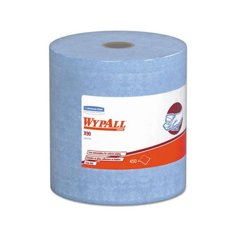 X90 Cloths, Jumbo Roll, 11 1-10 X 13 2-5, Denim Blue, 450-roll, 1 Roll-carton